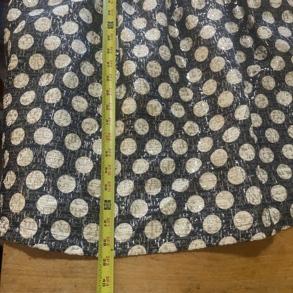 ModCloth Metallic Polka Dot Dress Women's Sz L Lined Pockets Zipper - Picture 9 of 15